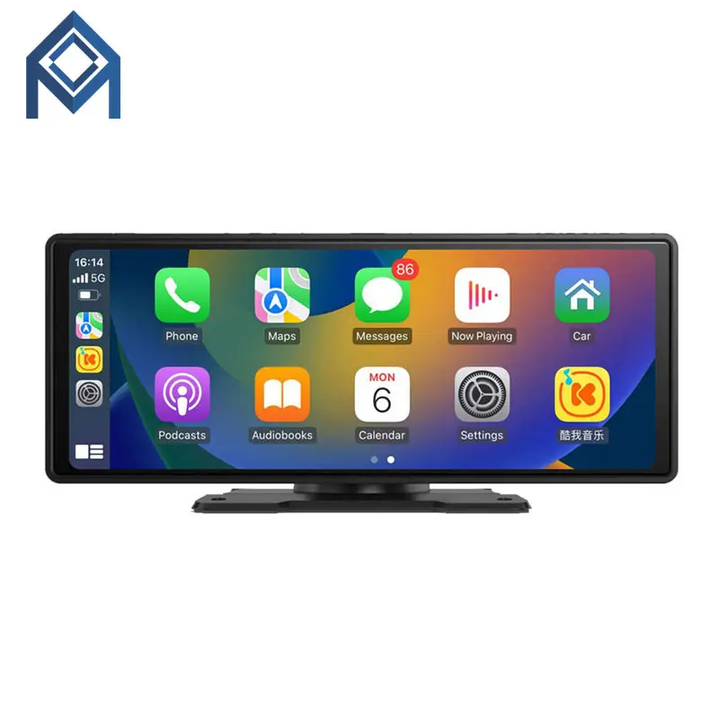 Monitor portátil IPS HD de 10,26 ", pantalla Carplay inalámbrica, pantalla para coche Android, reproductor de DVD estéreo Multimedia Universal para coche