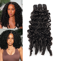 Extensions de cheveux bouclés birmans en gros d'usine, mèches de fibres mixtes, couleur naturelle, fournisseur de tissages bouclés