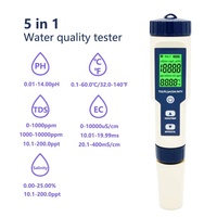 Testeur numérique étanche 5 en 1 à succès, stylo pH-mètre TDS/EC/pH/salinité/TEMP, précision 0,05 pH, plage 0-14 pH, OBM/OEM/ODM