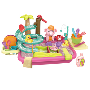 4 Trong 1 Nổi Hồ Bơi Đồ Chơi Trò Chơi Câu Cá Trẻ Em Giả Vờ Chơi Máy Rửa Chén Đặt Khe Cắm Đồ Chơi Nhà Bếp Bộ Đồ Ăn Bồn Rửa Chén Đồ Chơi - Product Image 2