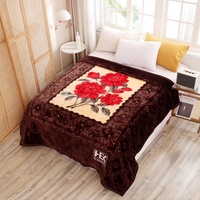 Vente chaude Couverture d'hiver lourde double couche arabe de luxe Taille King 2 plis épaisse Couverture en vison coréen