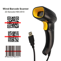 Escáner de código de barras inalámbrico de mano 2D 1D, pistola de escaneo con cable, barra Usb, lector de código Qr, tienda, supermercado, almacén, inventario