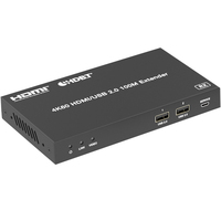 Extensor HDMI 4K USB 2.0 sobre LAN HDBaseT PoC, Cable Único CAT5e/CAT6A/CAT7, Hasta 100 m