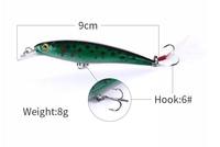 Señuelo de Pesca de Alta Calidad de 9 cm y 8 g, Señuelo de Pesca de Profundidad, Fabricantes de Señuelos de Pesca de Plástico Duro ABS, Señuelo de Pesca Tipo Minnow Wobbler