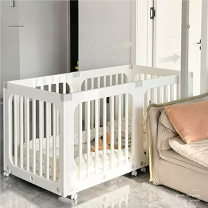 <span class=keywords><strong>Parc</strong></span> pour bébé modulaire Kinetic avec roulettes verrouillables et barrière <span class=keywords><strong>de</strong></span> sécurité nervurée en plastique HDPE durable pour usage intérieur - Product Image 5