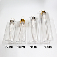 Emballage cosmétique vide en gros, 200 ml, 250 ml, 300 ml, 500 ml, bouteille en plastique PET ambré pour huile capillaire, bouteille de shampooing avec pompe à lotion