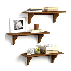 <strong>Dark</strong> <strong>Wood</strong> Wooden Floating <strong>Shelves</strong> for Wall Set - Product Image 6
