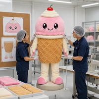 Costume de mascotte de crème glacée personnalisé OEM ODM, personnage alimentaire sur mesure à partir de votre conception pour les événements promotionnels de boutiques de desserts