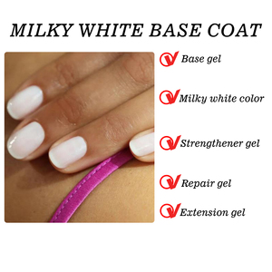 Esmalte de <span class=keywords><strong>Uñas</strong></span> en Gel <span class=keywords><strong>con</strong></span> Base de Goma Blanca Lechosa, Fortalecedor de <span class=keywords><strong>Uñas</strong></span>, Larga Duración, Removible, Soporte para Manicura, Etiqueta <span class=keywords><strong>con</strong></span> Logotipo Personalizado, Color Base - Product Image 6