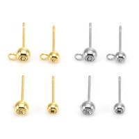 Boucles d'oreilles boule en acier inoxydable avec strass de clous d'oreille avec anneaux de boucle Boucles d'oreilles de bijoux
