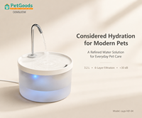 Fontaine à eau pour chat moderne de 3,2 L avec capteur de mouvement, filtre à 6 couches et protection contre le manque d'eau pour chats et petits chiens, utilisation en intérieur