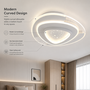 Lámpara de techo LED moderna de acrílico y hierro para interiores, montaje en superficie, 48 cm x 7 cm, para dormitorio, sala de estar, pasillo, decoración del hogar - Product Image 2