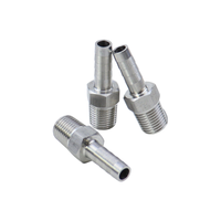 Raccord de tuyau 304/316, barbette 8-12 mm, filetage mâle NPT/BSPT 1/4-1/2, adaptateur de raccord de tuyau droit en acier inoxydable
