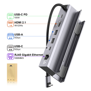 ULT-Unite แท่นวาง6พอร์ต USB C ฮับ PD100w <span class=keywords><strong>4K</strong></span> <span class=keywords><strong>120Hz</strong></span> USB 5Gbps RJ45 1000Mbps แท่นวางสตีม - Product Image 6