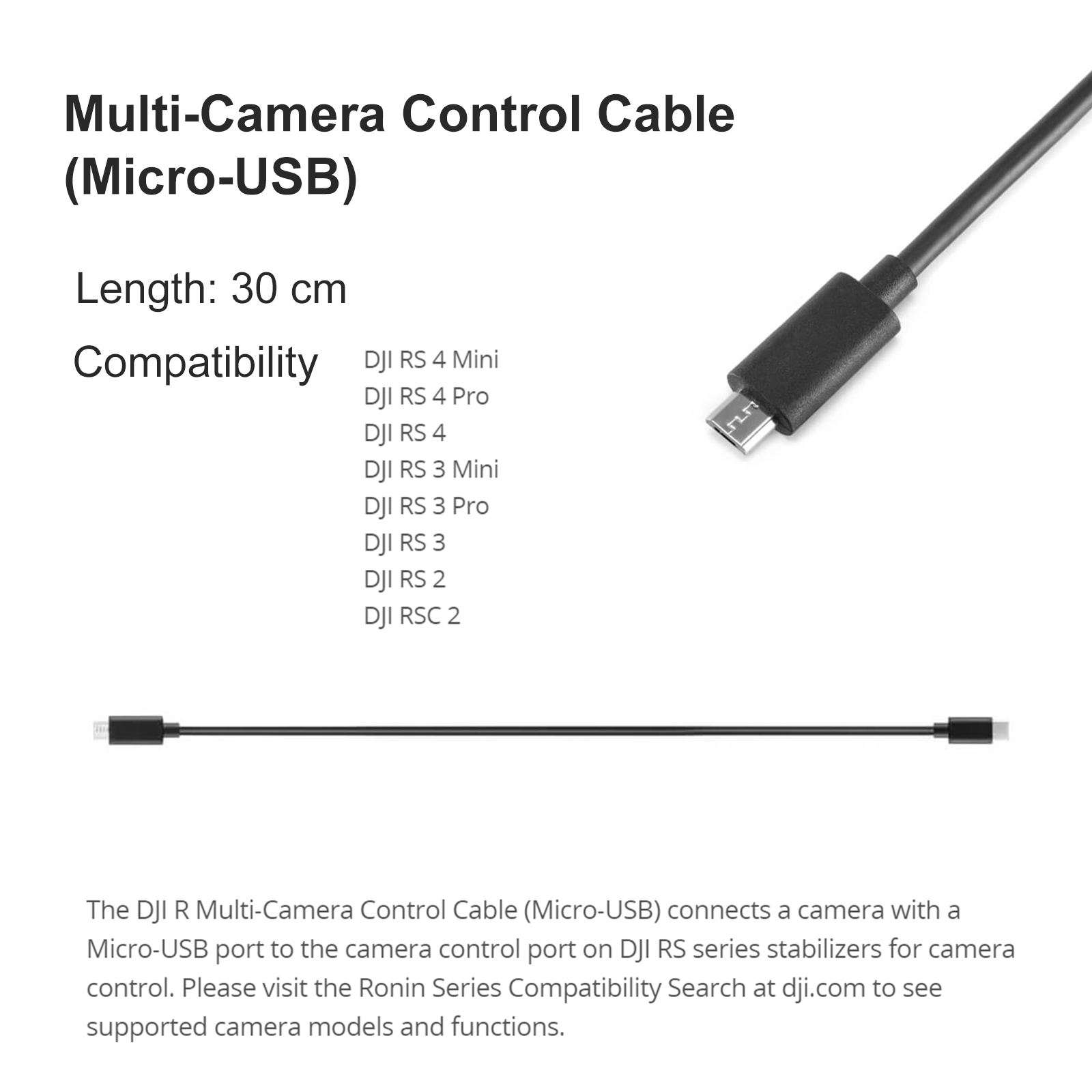 สายควบคุมกล้องหลายตัว (Micro-USB)