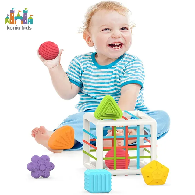 Konig Kids New Cute Enfants Baby Learning Toys Atividade Cube & Sensory Shape Puzzle Square Cecela Baby Educational Toys