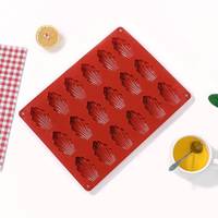 Moule à pâtisserie en silicone antiadhésif de qualité supérieure LFGB, sans BPA, résistant au four, facile à nettoyer, en forme de coquille, 18 cavités, fabriqué par MUYULINS