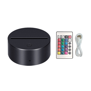 Nhà Máy Bán buôn 3D ánh sáng ban đêm cơ sở điều khiển từ xa cảm ứng bảy màu sắc cơ sở DIY Acrylic sáng tạo USB sạc cơ sở - Product Image 1