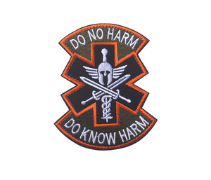 Écusson tactique d'extérieur pour le moral Ne faites pas de mal Ne savez pas de mal Insigne médical spartiate Brassard à crochet et boucle brodé - Product Image 5