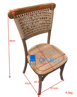 Chaise de salle à manger OK-wood5115R avec assise en rotin et dossier croisé pour restaurant, hôtel, événement, mariage, sièges commerciaux