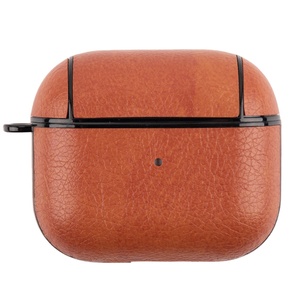 Funda de cuero para <span class=keywords><strong>Airpods</strong></span> Pro 1 y 2, Funda de cuero marrón, rosa y negro, el más barato - Product Image 1