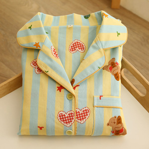 <span class=keywords><strong>Pigiama</strong></span> da Donna in Cotone con Motivo a <span class=keywords><strong>Cuori</strong></span> e Orsetti, a Righe, Alta Qualità, Delicato sulla Pelle - Product Image 2
