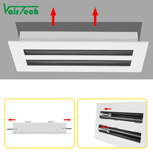 Hvac tuyến tính khe cắm khuếch tán <span class=keywords><strong>12</strong></span> <span class=keywords><strong>inch</strong></span> 2 khe cắm trong kho đăng ký không khí có thể điều chỉnh Trần khuếch tán không khí - Product Image 5