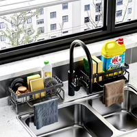 Support de rangement multifonctionnel pour évier de cuisine, organisateur de comptoir antirouille avec distributeur de savon
