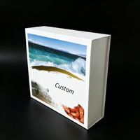 Caja de Regalo Rígida con Cierre Magnético en Forma de Libro Rectangular Blanca Personalizada, Cartón Reciclado Ecológico con Esponja en Relieve para Alimentos