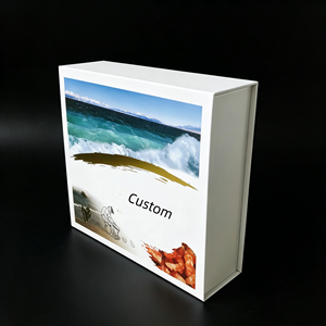 <span class=keywords><strong>Caja</strong></span> de Regalo Rígida con Cierre Magnético en Forma de <span class=keywords><strong>Libro</strong></span> Rectangular Blanca Personalizada, Cartón Reciclado Ecológico con Esponja en Relieve para Alimentos - Product Image 4