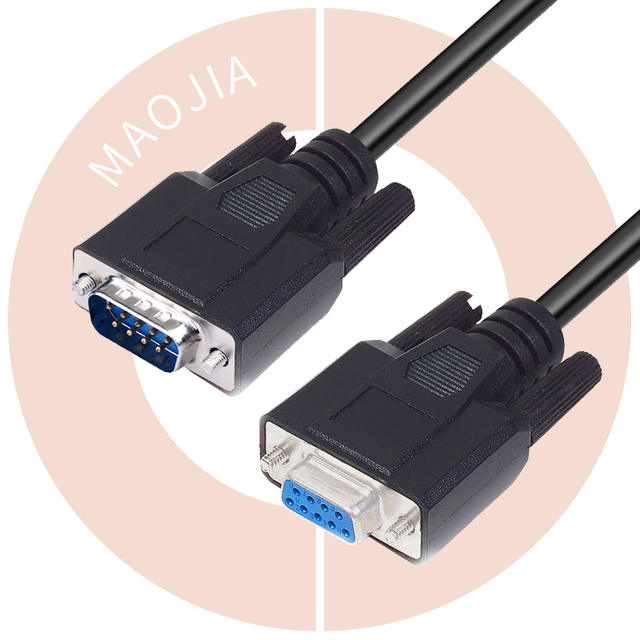 Rs232 Serial Cable Custom 9 Pin Straight Through Computer Printing Connector Null Modem Cable Male to Female Rs232 Db9 Cable
