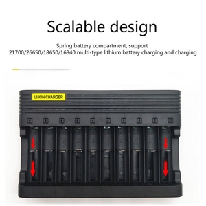 Bộ sạc pin 10 khe với bộ sạc pin <span class=keywords><strong>lithium</strong></span> <span class=keywords><strong>ion</strong></span> 18650 10 bay - Product Image 5