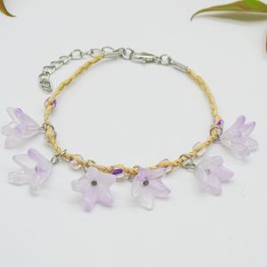 Venta caliente colorido Boho cuentas tobilleras multicapa paja tejida flor Bohemia tobillo pulsera mujer playa pie Decoración - Product Image 4