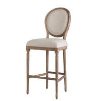 Tabouret de bar en bois massif de style Louis XV, luxe français moderne, meubles pour la maison, restaurant, hôtel, cuisine extérieure, salle à manger, chaises de bar