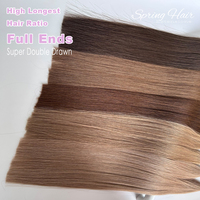 Extensiones de Cabello Adhesivas Sin Costuras, 100% Cabello Humano Remy, Puntas Completas, Super Doble Trama, 2.5g por Pieza