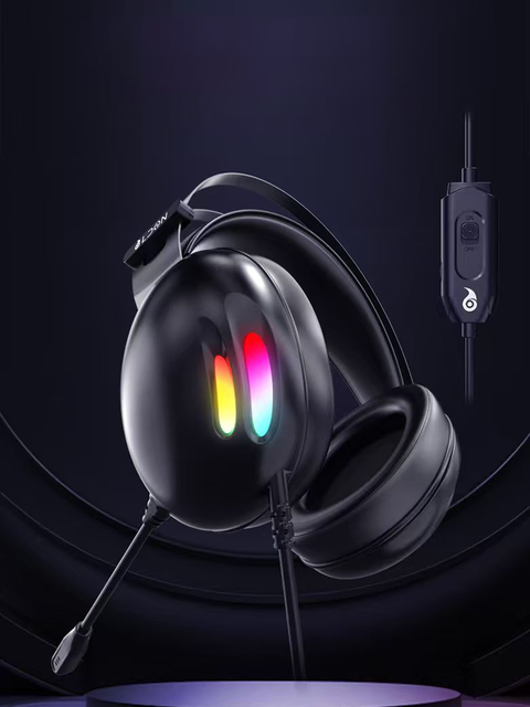 LDON -X2 7.1 Channel USB Gaming Headset Active Noise-Cancellation IP65 Waterproof RGB Wired Leather Metal Build for Mobile Phone