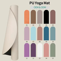 Jiuzilong écologique Logo personnalisé bleu rose violet antidérapant 4mm arc rectangulaire en caoutchouc naturel PU tapis de Yoga pliable
