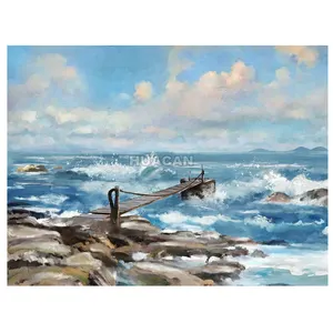 Huacan 100% dipinto a mano a olio paesaggio paesaggio paesaggio marino Wall Art disegno su tela opere d'arte paesaggio marino dipinto per la decorazione domestica