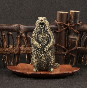 ใหม่ <span class=keywords><strong>WOODCHUCK</strong></span> เครื่องประดับทองเหลืองหนูสัตว์ตกแต่งงานฝีมือ - Product Image 3