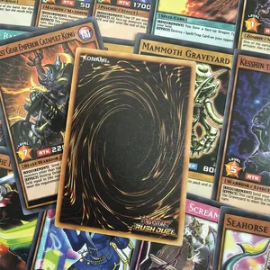 DIY 144 cartes neuves <span class=keywords><strong>Yu</strong></span>-<span class=keywords><strong>Gi</strong></span>-<span class=keywords><strong>Oh</strong></span>! Rush Duel, collection classique de cartes de duel, yeux rouges et bleus, Yugioh, holographique brillant, cuir véritable - Product Image 5