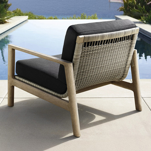 <span class=keywords><strong>2025</strong></span> nuevo ocio clásico teca individual jardín sofá ratán tejido sofá conjunto muebles de exterior Casual mesa de centro Muebles al aire libre