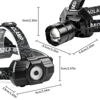 Multifuncional Impermeable de 30w 90 °   Linterna Frontal Ajustable de 800lm, Linterna LED de Largo Alcance para Exteriores con Tercera Luz