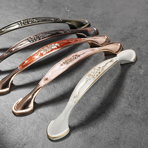 Phong Cách Châu Âu Rắn Ngà Nhôm Hợp Kim Tủ Ngăn Kéo Xử Lý Màu Xanh Lá Cây Màu Đỏ Cổ Hổ Phách Cửa Xử Lý Đồ Nội Thất Xử Lý Knobs - Product Image 3