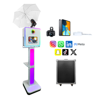 Machine Photobooth iPad à Installation Rapide avec Support d'Imprimante, Appareil Photo Numérique, Photobooth Selfie, Boîte à Lumière LED, Support pour Photobooth de Mariage