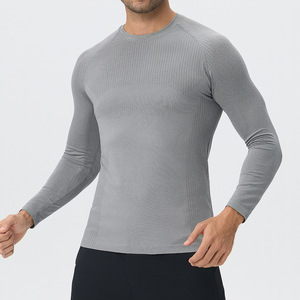 Camiseta Deportiva de Manga Larga para Hombre, Otoño Invierno, Sin Costuras, de Una Pieza, Malla 3D, Secado Rápido, Alta Elasticidad, Top de Fitness - Product Image 3