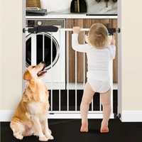 PRODIGY SG005 Barrière Rétractable pour Chien, Réglable 76-81cm, Fermeture à Bouton, Motif Animal, Sécurité, Fer ABS EN1930, Noir