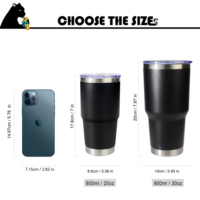 Vaso de Acero Inoxidable de 20oz/30oz con Tapa de PP Libre de BPA, Diseño Antiderrames, Recubrimiento Mate Resistente, Vaso para Venta al por Menor
