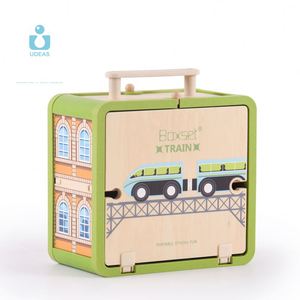 UDEAS Boîte de rangement ferroviaire <span class=keywords><strong>classique</strong></span> en bois assemblée avec fente pour bricolage - Product Image 2