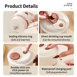 Toptan Mini Taşınabilir Elektrikli Meyve Sıkacağı Bardak Çok Fonksiyonlu Limon Sebze Meyve Çalkalayıcı Şişe - Product Image 5