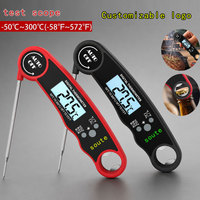 Accessoires de cuisine Thermomètre numérique pour la cuisson de la viande à lecture rapide avec sonde pliable, écran LCD rétroéclairé, plastique, plage de -50 à 300 °C